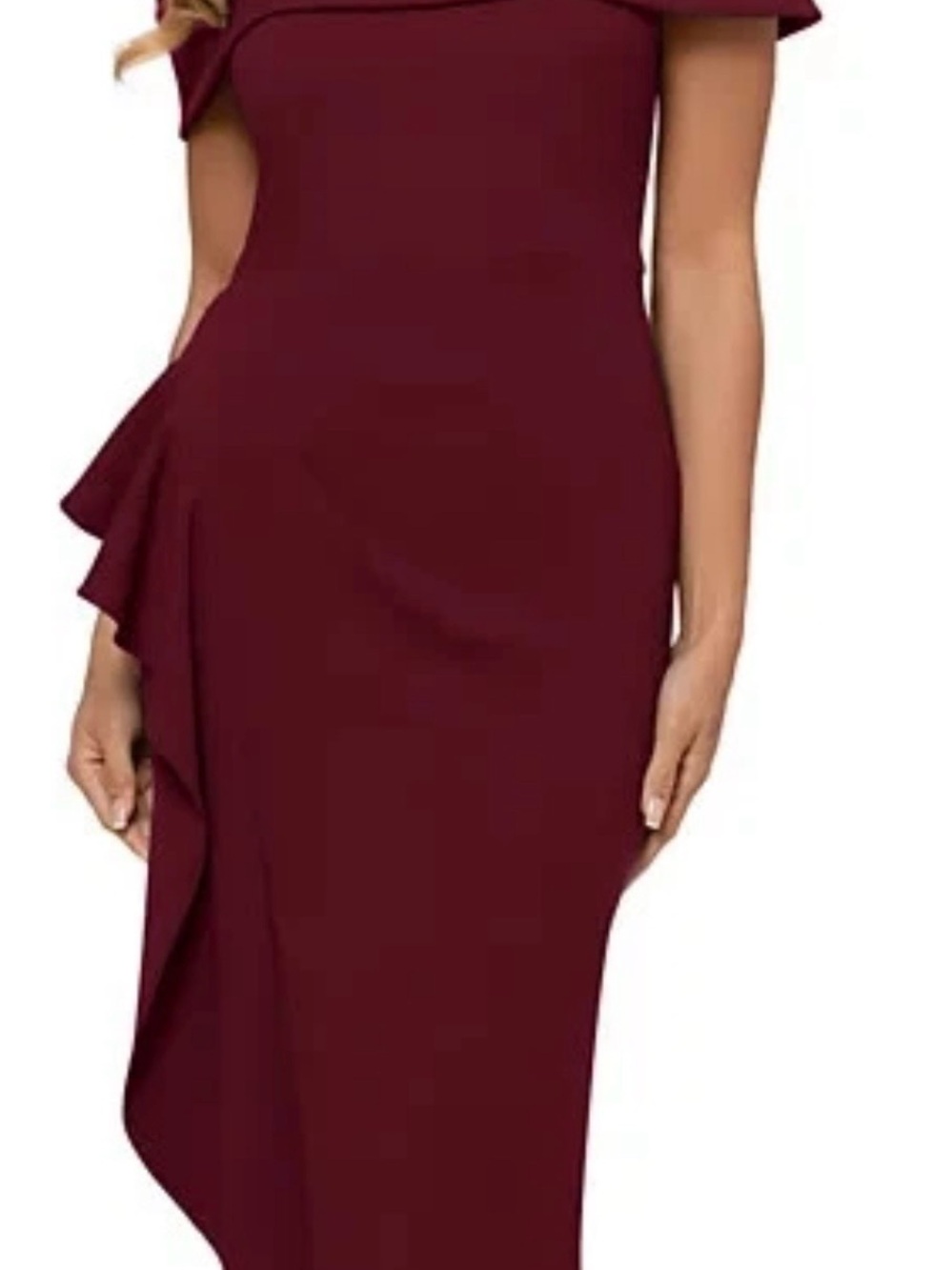 Betsy Adam SIZE 10/ bought at Macy's Off-Shoulder Burgundy Cocktail Dress